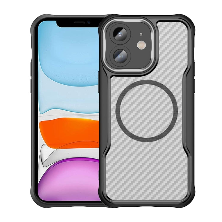 Carbon Fiber Texture MagSafe Translucent Phone Case, For iPhone 12, For iPhone 12 Pro Max, For iPhone 12 Pro, For iPhone 11 Pro Max, For iPhone 11, For iPhone 11 Pro