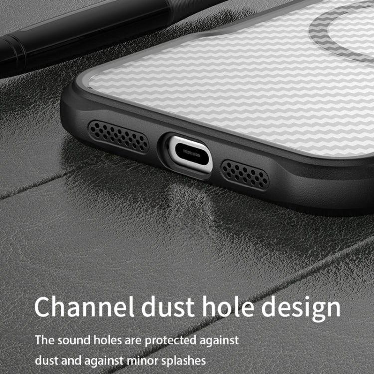 Carbon Fiber Texture MagSafe Translucent Phone Case, For iPhone 16 Pro, For iPhone 16 Plus, For iPhone 16, For iPhone 15 Pro Max, For iPhone 15 Pro, For iPhone 15 Plus / 14 Plus