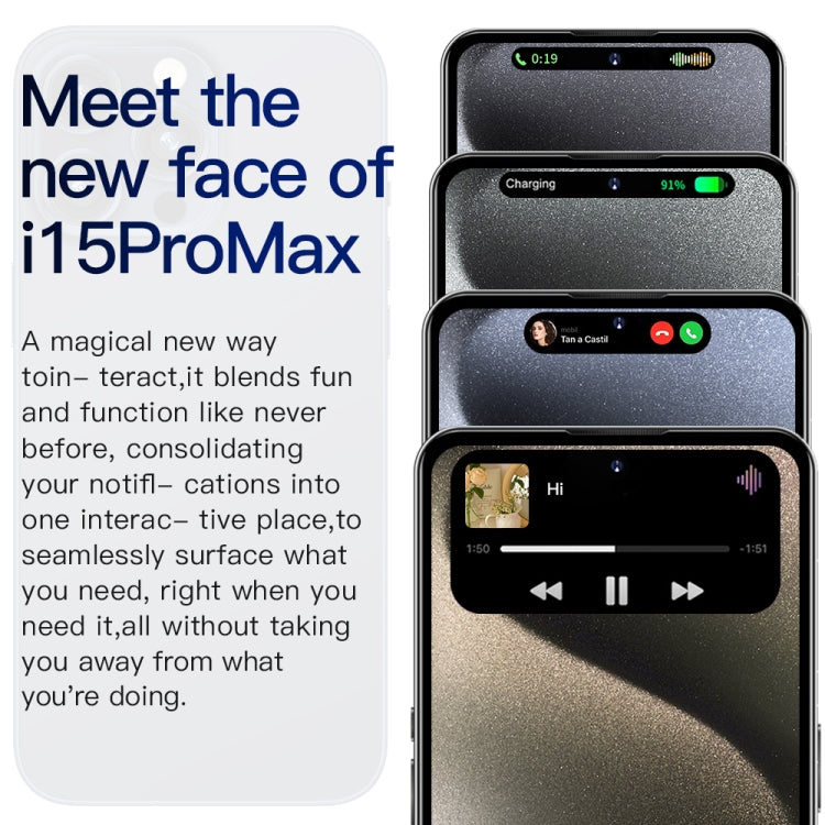 i15 Pro Max / Q5, 6.5 inch Screen, Face Identification, Android 8.1 MTK6580P Quad Core, Network: 3G, Dual SIM, 2GB+16GB