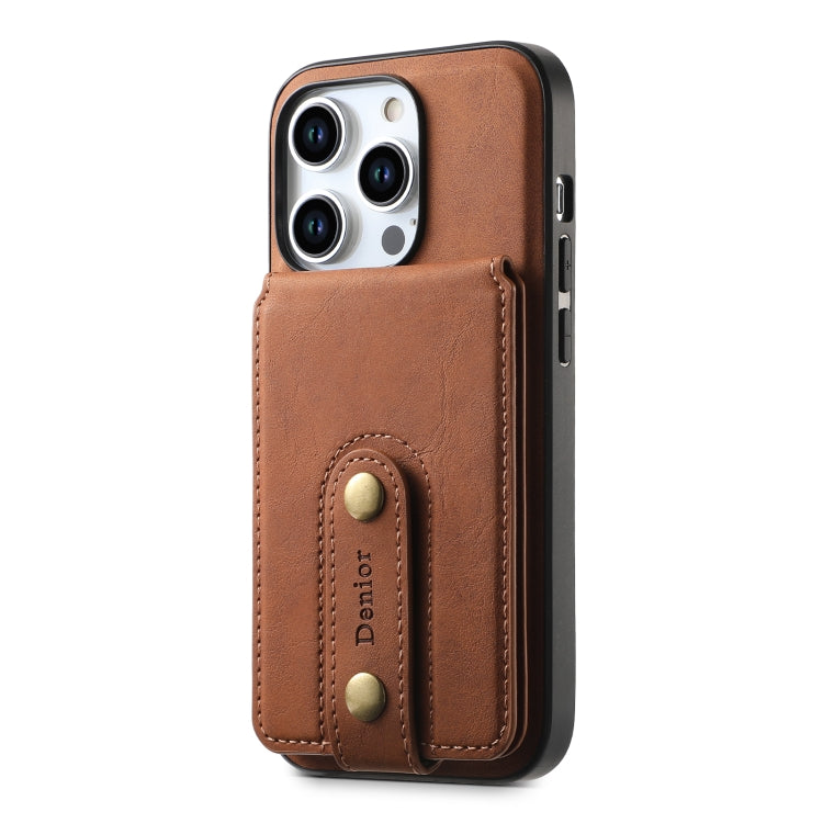 Denior D14 NK Retro Pattern MagSafe Magnetic Card Holder Leather Phone Case, For iPhone 13 Pro Max, For iPhone 13 Pro, For iPhone 12/12 Pro, For iPhone 12 Pro Max