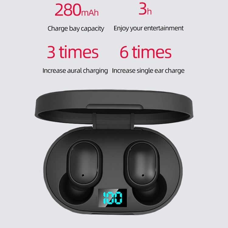 E6S LED Display TWS Wireless Bluetooth Earphone, E6S (White), E6S (Pink), E6S (Blue), E6S (Green)