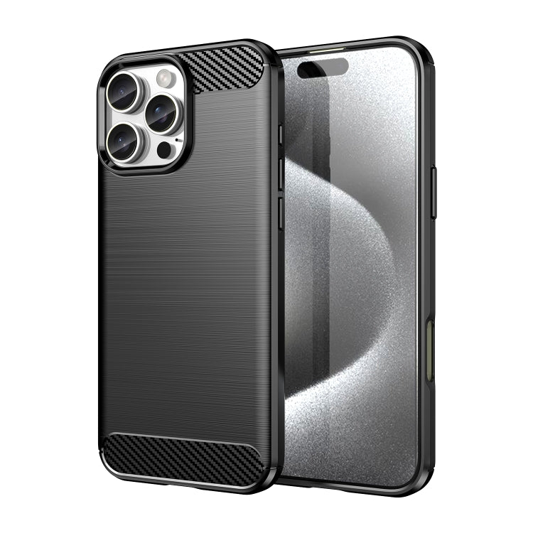 Brushed Texture Carbon Fiber TPU Phone Case, For iPhone 17e / 16e, For iPhone 17 Pro Max, For iPhone 17 Pro, For iPhone 17, For iPhone Air, For iPhone 16 Pro Max, For iPhone 16 Pro, For iPhone 16 Plus