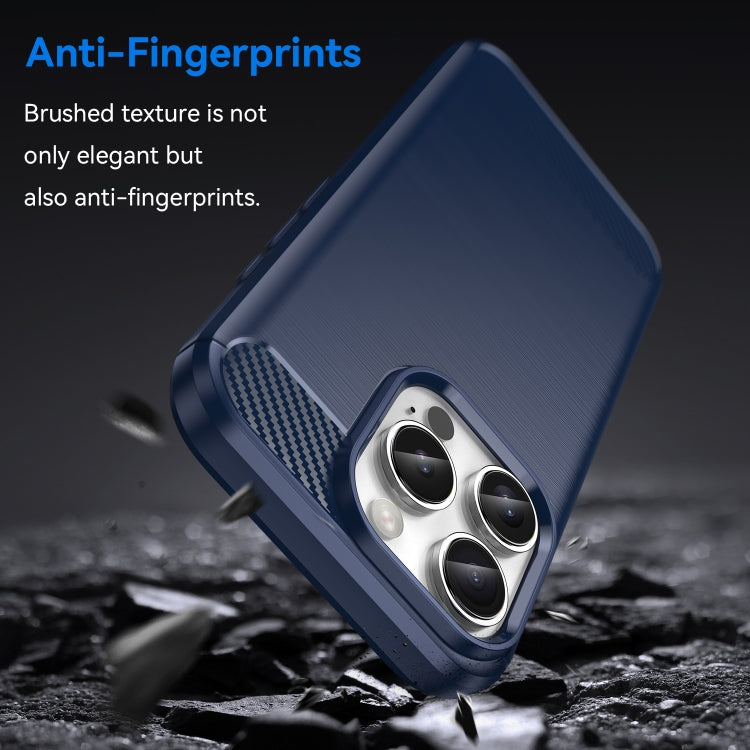 Brushed Texture Carbon Fiber TPU Phone Case, For iPhone 16 Pro Max, For iPhone 16 Pro, For iPhone 16 Plus, For iPhone 16