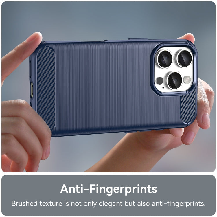 Brushed Texture Carbon Fiber TPU Phone Case, For iPhone 16 Pro Max, For iPhone 16 Pro, For iPhone 16 Plus, For iPhone 16