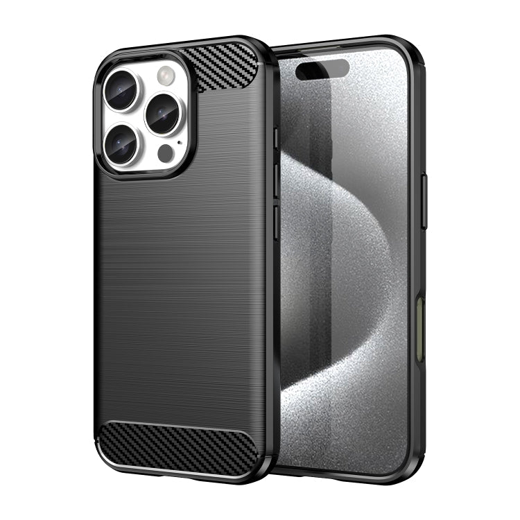 Brushed Texture Carbon Fiber TPU Phone Case, For iPhone 17e / 16e, For iPhone 17 Pro Max, For iPhone 17 Pro, For iPhone 17, For iPhone Air, For iPhone 16 Pro Max, For iPhone 16 Pro, For iPhone 16 Plus