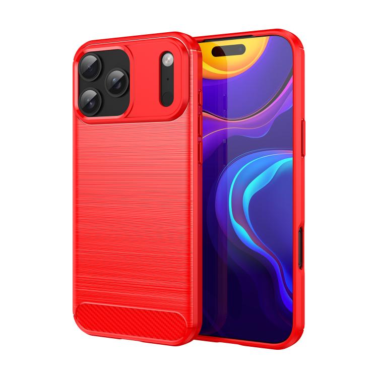 Brushed Texture Carbon Fiber TPU Phone Case, For iPhone 17e / 16e, For iPhone 17 Pro Max, For iPhone 17 Pro, For iPhone 17, For iPhone Air, For iPhone 16 Pro Max, For iPhone 16 Pro, For iPhone 16 Plus