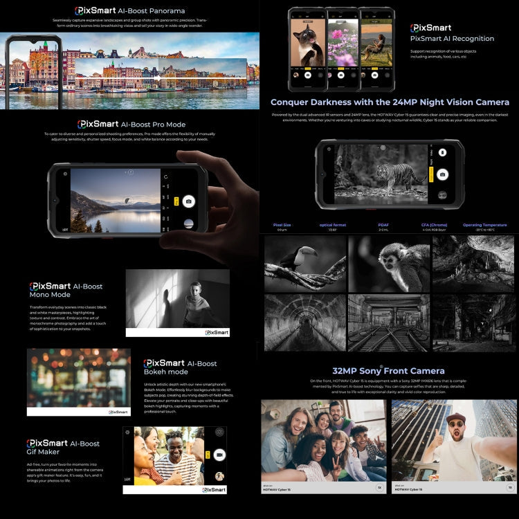 HOTWAV Cyber 15, IP68/IP69K Rugged Phone, 6280mAh, 6.6 inch Android 13 MediaTek MT6789 Helio G99 Octa Core, Network: 4G, NFC, OTG, 12GB+256GB