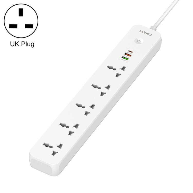LDNIO SC5319 5-position Travel Home Office Socket with 38W USB Ports, Cable Length: 2m, EU Plug, UK Plug, US Plug