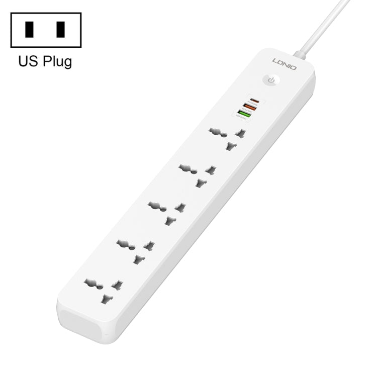 LDNIO SC5319 5-position Travel Home Office Socket with 38W USB Ports, Cable Length: 2m, EU Plug, UK Plug, US Plug
