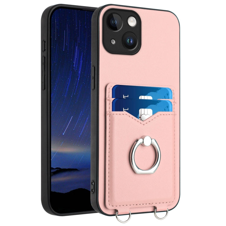 R20 Ring Card Holder Phone Case, For iPhone 14 Plus, For iPhone 14, For iPhone 14 Pro, For iPhone 14 Pro Max
