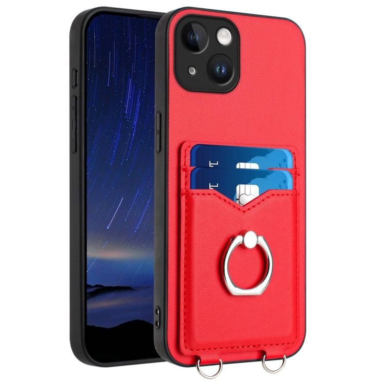 R20 Ring Card Holder Phone Case, For iPhone 14 Plus, For iPhone 14, For iPhone 14 Pro, For iPhone 14 Pro Max