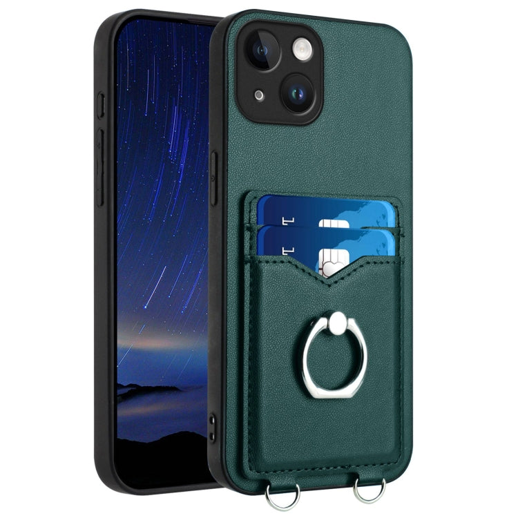 R20 Ring Card Holder Phone Case, For iPhone 14 Plus, For iPhone 14, For iPhone 14 Pro, For iPhone 14 Pro Max