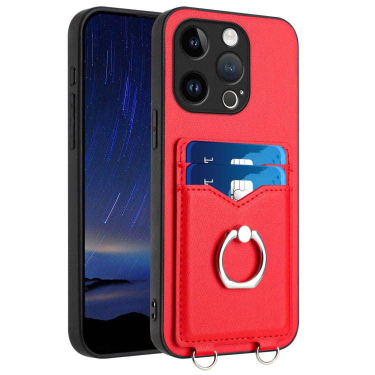 R20 Ring Card Holder Phone Case, For iPhone 14 Plus, For iPhone 14, For iPhone 14 Pro, For iPhone 14 Pro Max