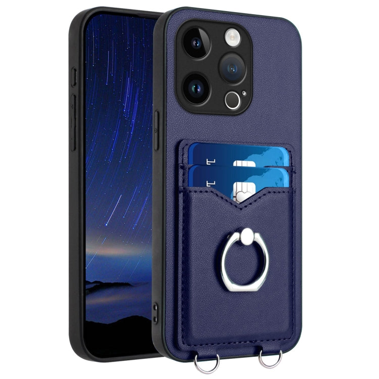 R20 Ring Card Holder Phone Case, For iPhone 14 Plus, For iPhone 14, For iPhone 14 Pro, For iPhone 14 Pro Max