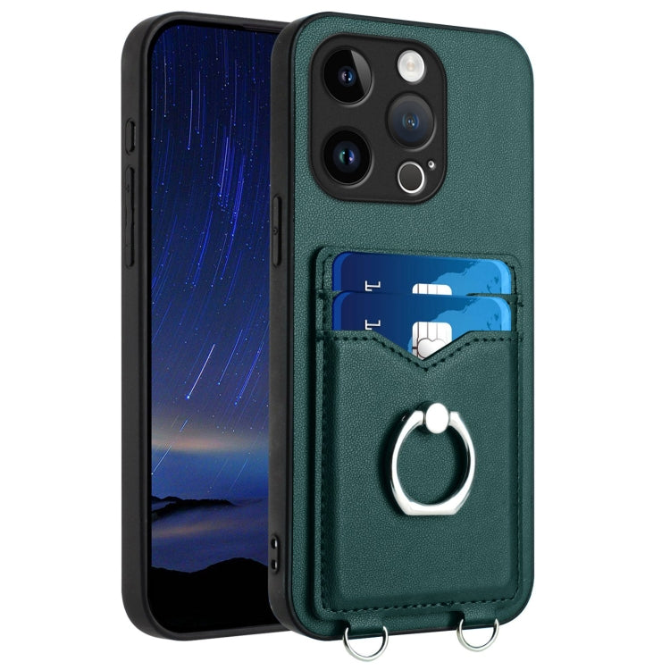 R20 Ring Card Holder Phone Case, For iPhone 14 Plus, For iPhone 14, For iPhone 14 Pro, For iPhone 14 Pro Max