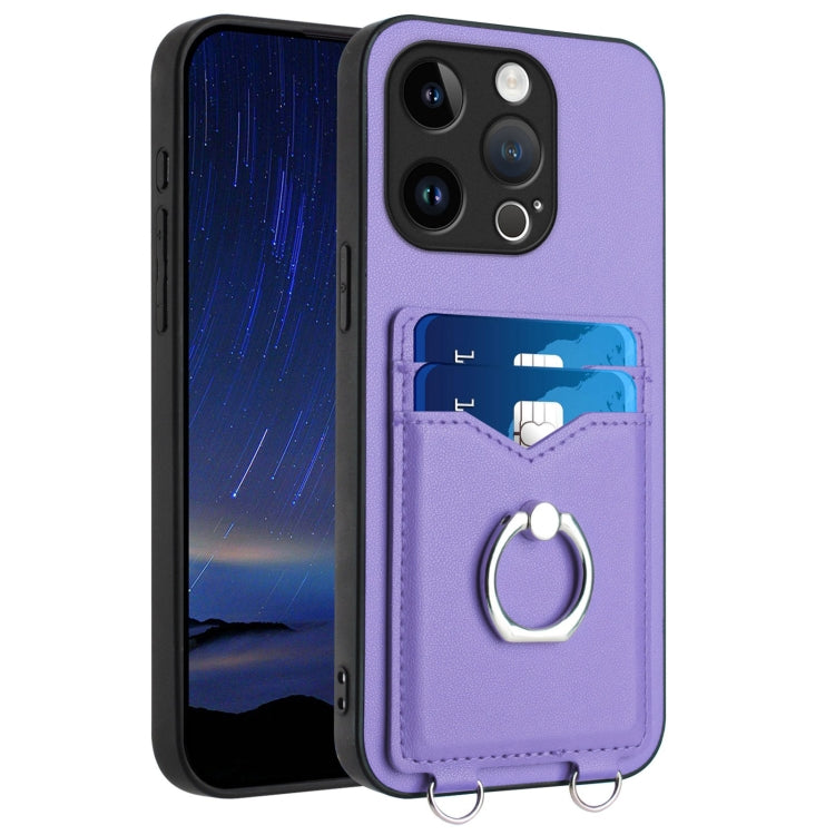 R20 Ring Card Holder Phone Case, For iPhone 14 Plus, For iPhone 14, For iPhone 14 Pro, For iPhone 14 Pro Max