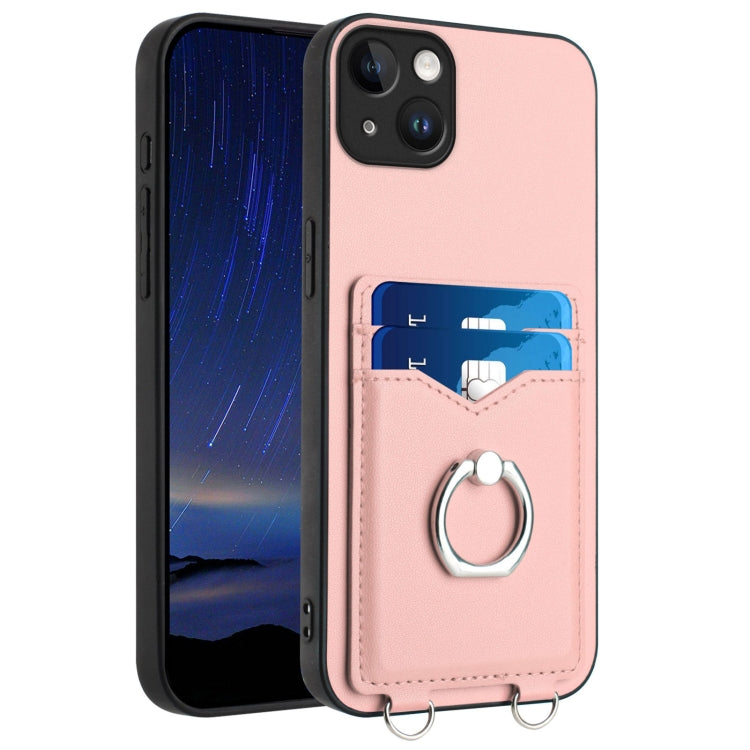R20 Ring Card Holder Phone Case, For iPhone 14 Plus, For iPhone 14, For iPhone 14 Pro, For iPhone 14 Pro Max