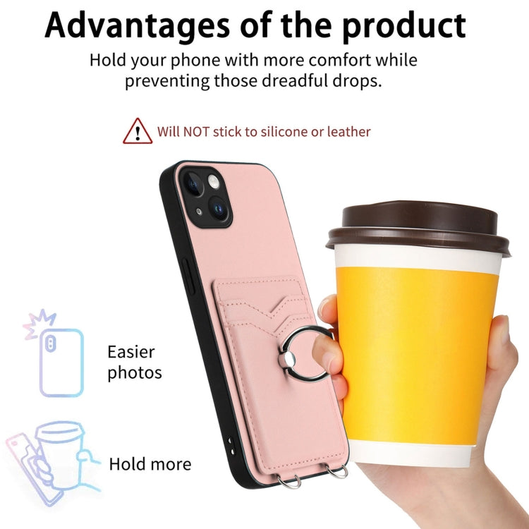 R20 Ring Card Holder Phone Case, For iPhone 14 Plus, For iPhone 14, For iPhone 14 Pro, For iPhone 14 Pro Max