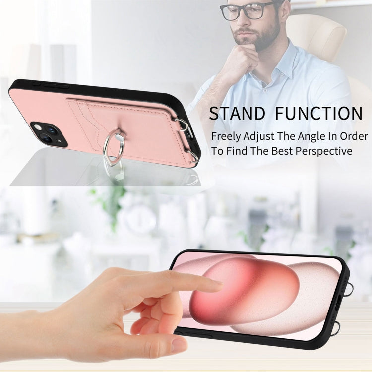 R20 Ring Card Holder Phone Case, For iPhone 14 Plus, For iPhone 14, For iPhone 14 Pro, For iPhone 14 Pro Max