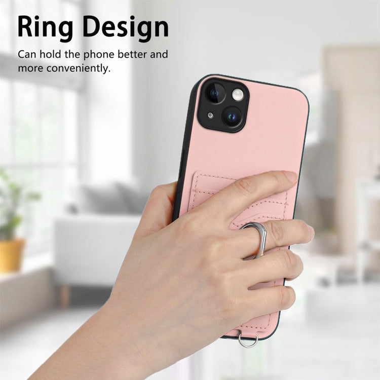 R20 Ring Card Holder Phone Case, For iPhone 14 Plus, For iPhone 14, For iPhone 14 Pro, For iPhone 14 Pro Max