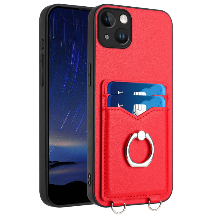 R20 Ring Card Holder Phone Case, For iPhone 14 Plus, For iPhone 14, For iPhone 14 Pro, For iPhone 14 Pro Max