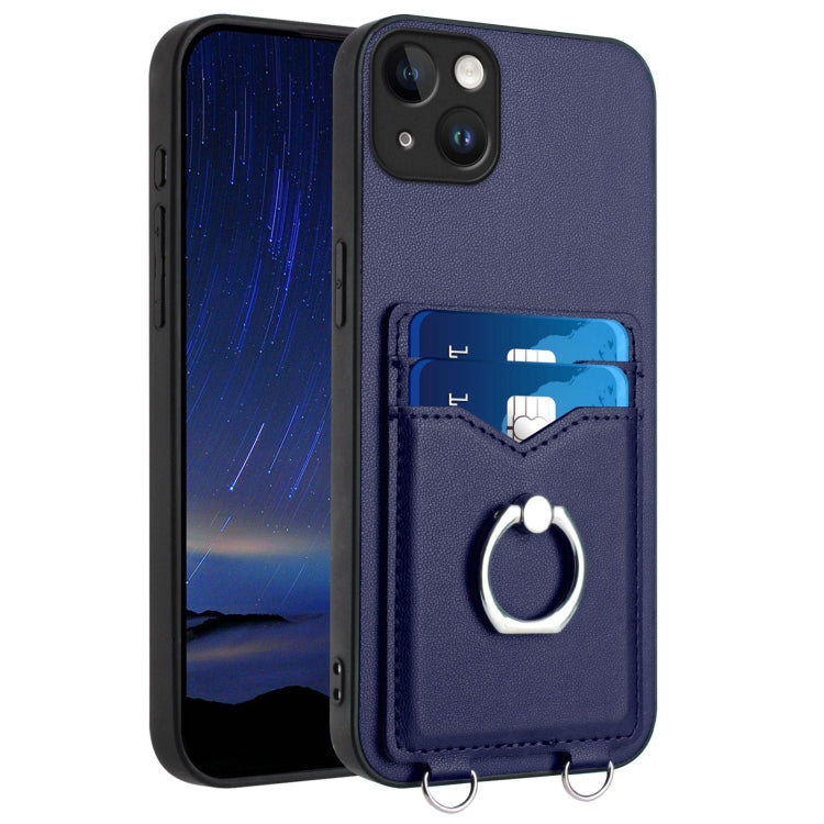 R20 Ring Card Holder Phone Case, For iPhone 14 Plus, For iPhone 14, For iPhone 14 Pro, For iPhone 14 Pro Max