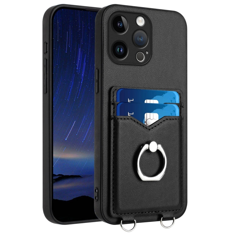 R20 Ring Card Holder Phone Case, For iPhone 14 Plus, For iPhone 14, For iPhone 14 Pro, For iPhone 14 Pro Max