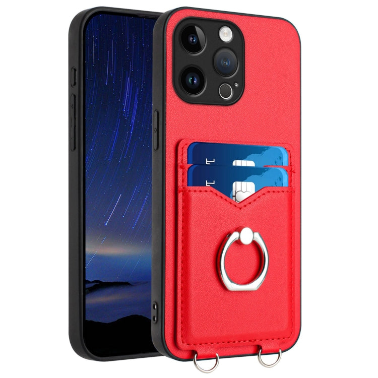 R20 Ring Card Holder Phone Case, For iPhone 14 Plus, For iPhone 14, For iPhone 14 Pro, For iPhone 14 Pro Max