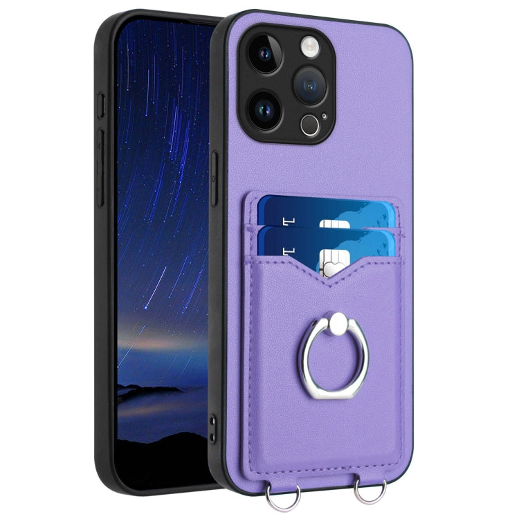 R20 Ring Card Holder Phone Case, For iPhone 14 Plus, For iPhone 14, For iPhone 14 Pro, For iPhone 14 Pro Max