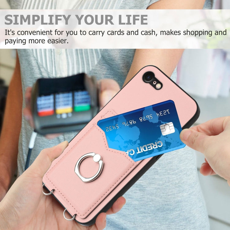 R20 Ring Card Holder Phone Case, For iPhone SE 2022 / SE 2020 / 8, For iPhone 13 Pro Max, For iPhone 13 Pro, For iPhone 13