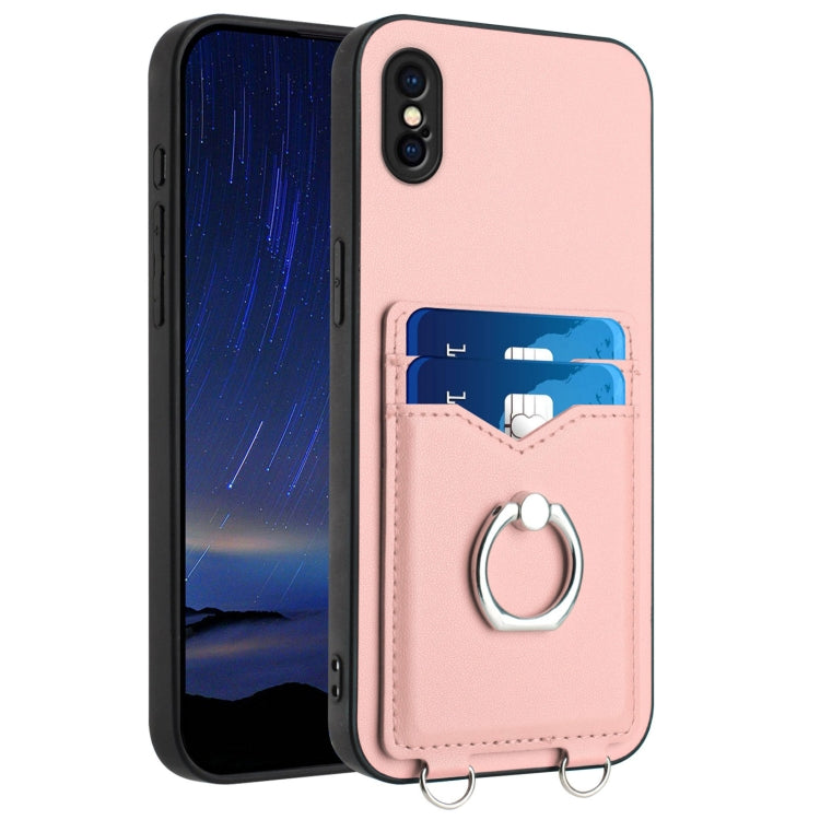 R20 Ring Card Holder Phone Case, For iPhone XS / X, For iPhone XR, For iPhone XS Max, For iPhone 8 Plus / 7 Plus