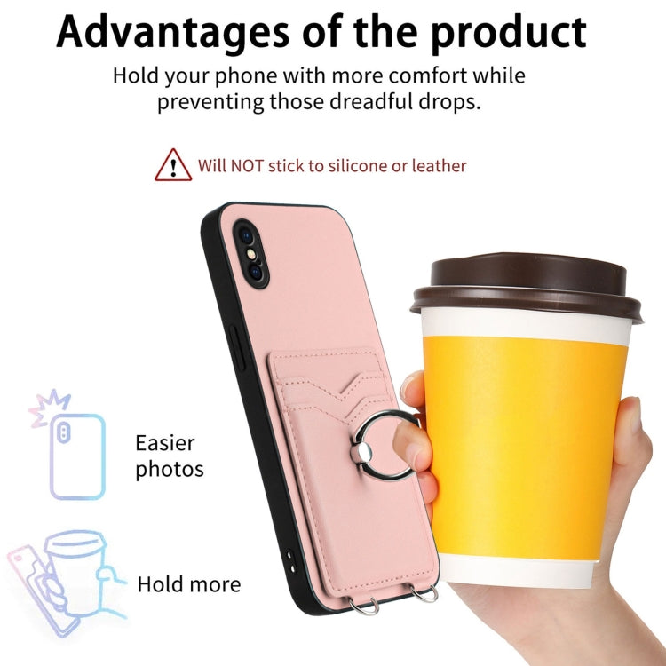R20 Ring Card Holder Phone Case, For iPhone XS / X, For iPhone XR, For iPhone XS Max, For iPhone 8 Plus / 7 Plus