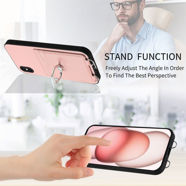 R20 Ring Card Holder Phone Case, For iPhone XS / X, For iPhone XR, For iPhone XS Max, For iPhone 8 Plus / 7 Plus