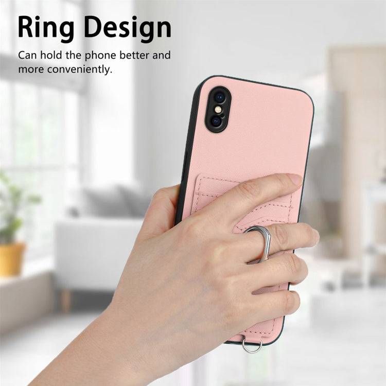 R20 Ring Card Holder Phone Case, For iPhone XS / X, For iPhone XR, For iPhone XS Max, For iPhone 8 Plus / 7 Plus