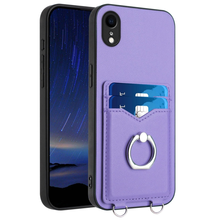 R20 Ring Card Holder Phone Case, For iPhone XS / X, For iPhone XR, For iPhone XS Max, For iPhone 8 Plus / 7 Plus