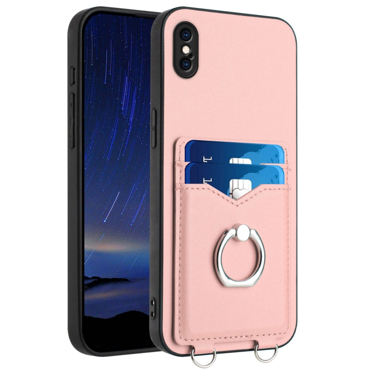 R20 Ring Card Holder Phone Case, For iPhone XS / X, For iPhone XR, For iPhone XS Max, For iPhone 8 Plus / 7 Plus