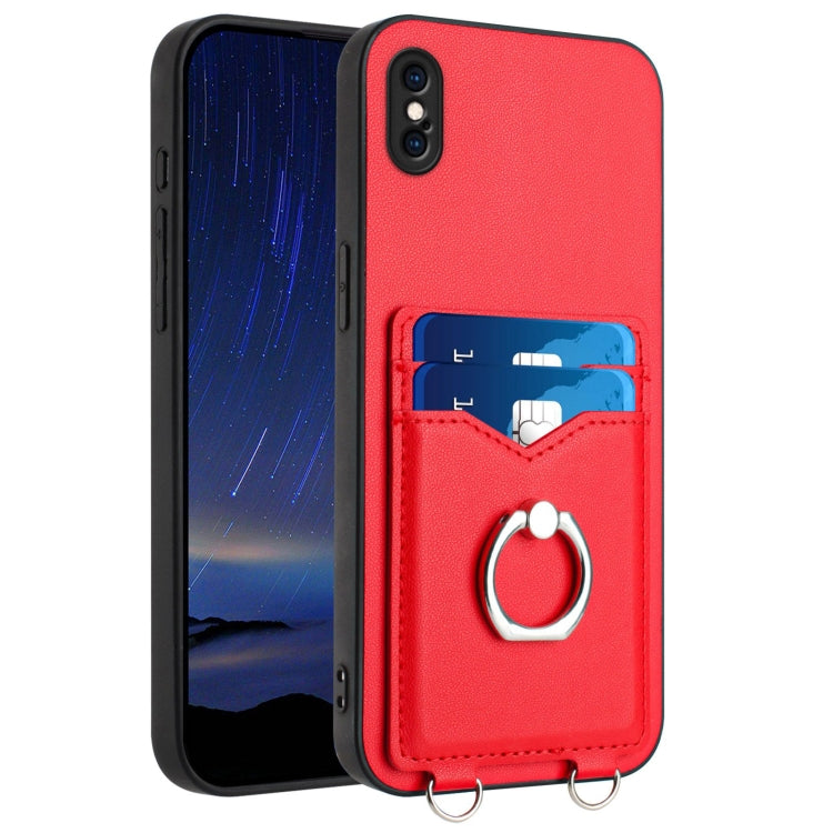 R20 Ring Card Holder Phone Case, For iPhone XS / X, For iPhone XR, For iPhone XS Max, For iPhone 8 Plus / 7 Plus
