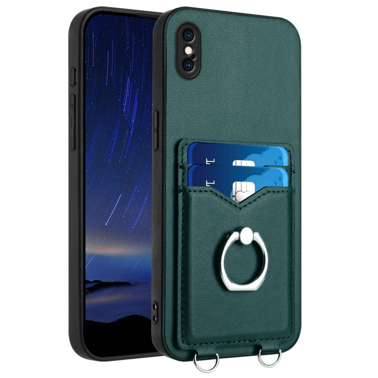 R20 Ring Card Holder Phone Case, For iPhone XS / X, For iPhone XR, For iPhone XS Max, For iPhone 8 Plus / 7 Plus