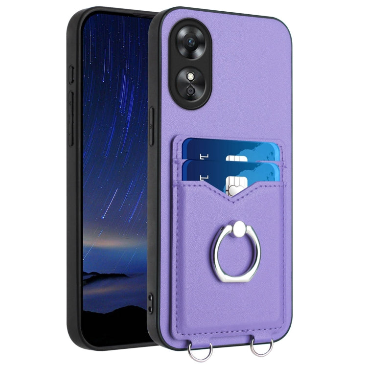 R20 Ring Card Holder Phone Case, For OPPO A78 4G Global, For OPPO A17 Global, For OPPO A79 5G Global