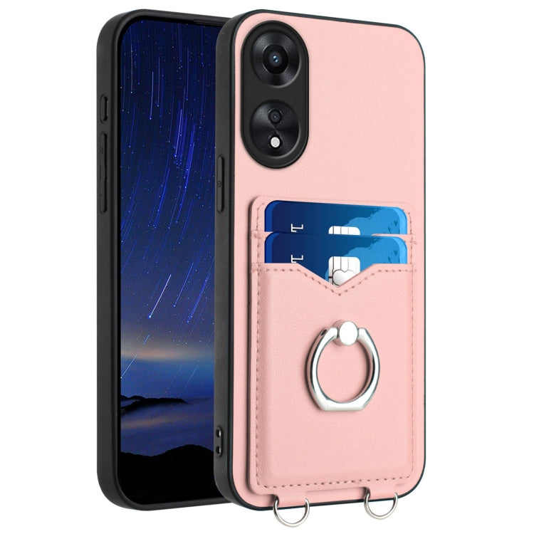 R20 Ring Card Holder Phone Case, For OPPO A78 4G Global, For OPPO A17 Global, For OPPO A79 5G Global