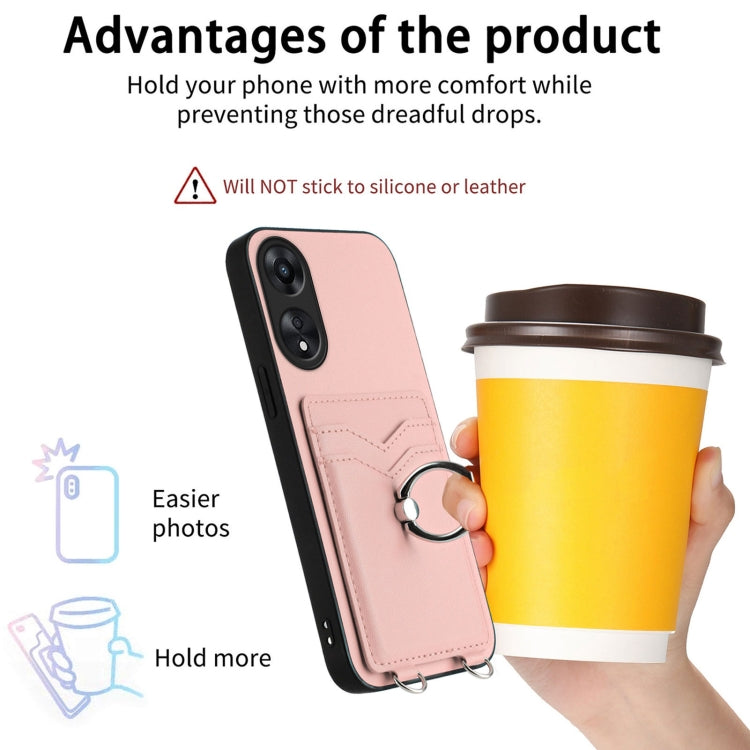 R20 Ring Card Holder Phone Case, For OPPO A78 4G Global, For OPPO A17 Global, For OPPO A79 5G Global