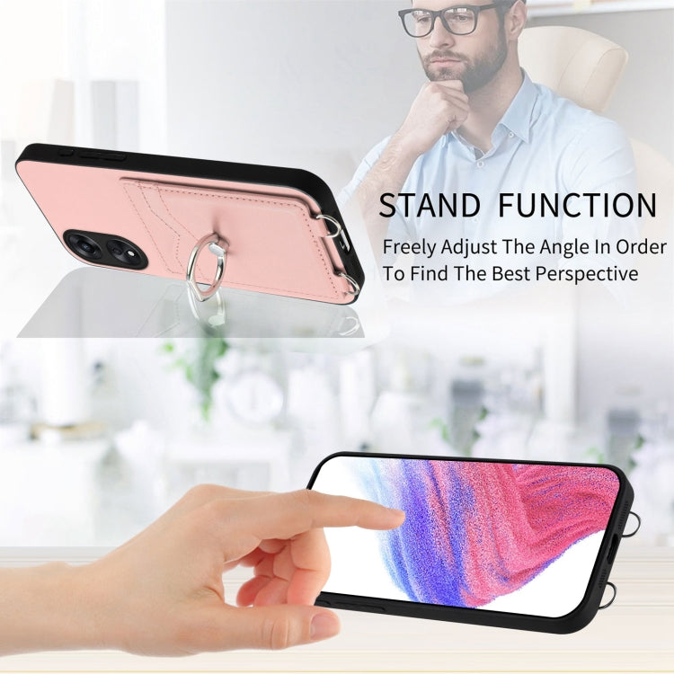 R20 Ring Card Holder Phone Case, For OPPO A78 4G Global, For OPPO A17 Global, For OPPO A79 5G Global