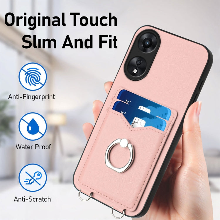 R20 Ring Card Holder Phone Case, For OPPO A78 4G Global, For OPPO A17 Global, For OPPO A79 5G Global