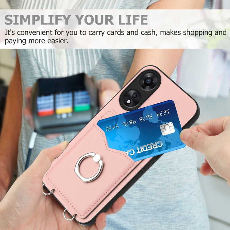 R20 Ring Card Holder Phone Case, For OPPO A78 4G Global, For OPPO A17 Global, For OPPO A79 5G Global