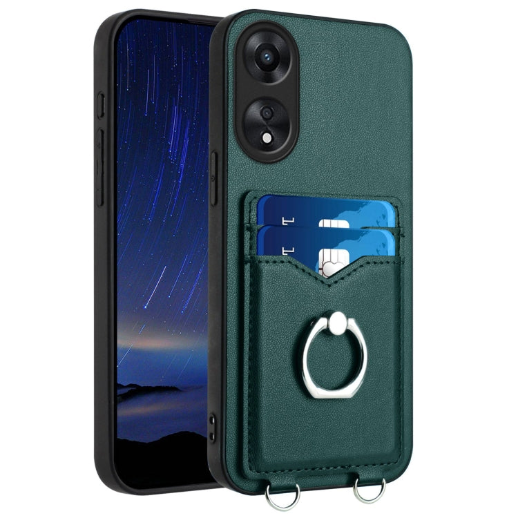 R20 Ring Card Holder Phone Case, For OPPO A78 4G Global, For OPPO A17 Global, For OPPO A79 5G Global
