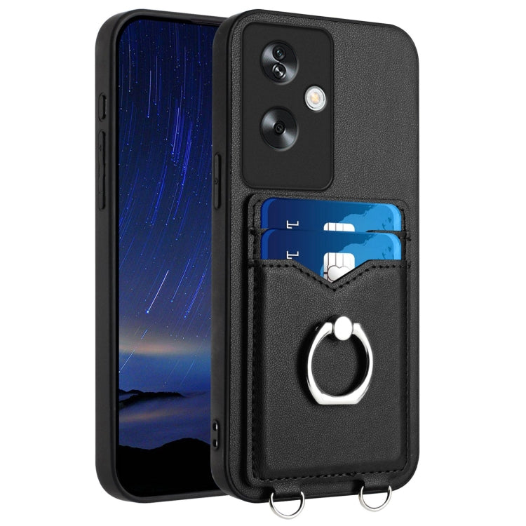 R20 Ring Card Holder Phone Case, For OPPO A78 4G Global, For OPPO A17 Global, For OPPO A79 5G Global