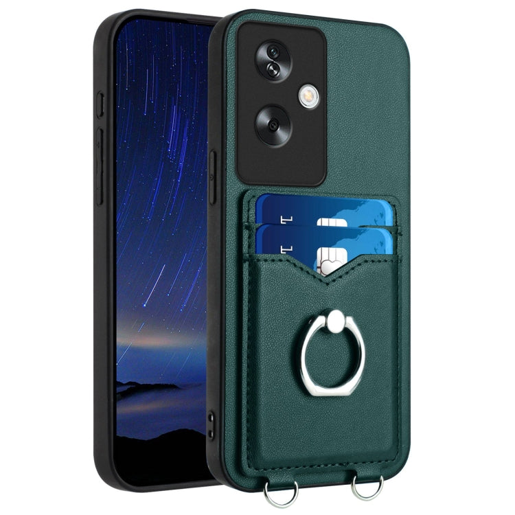 R20 Ring Card Holder Phone Case, For OPPO A78 4G Global, For OPPO A17 Global, For OPPO A79 5G Global