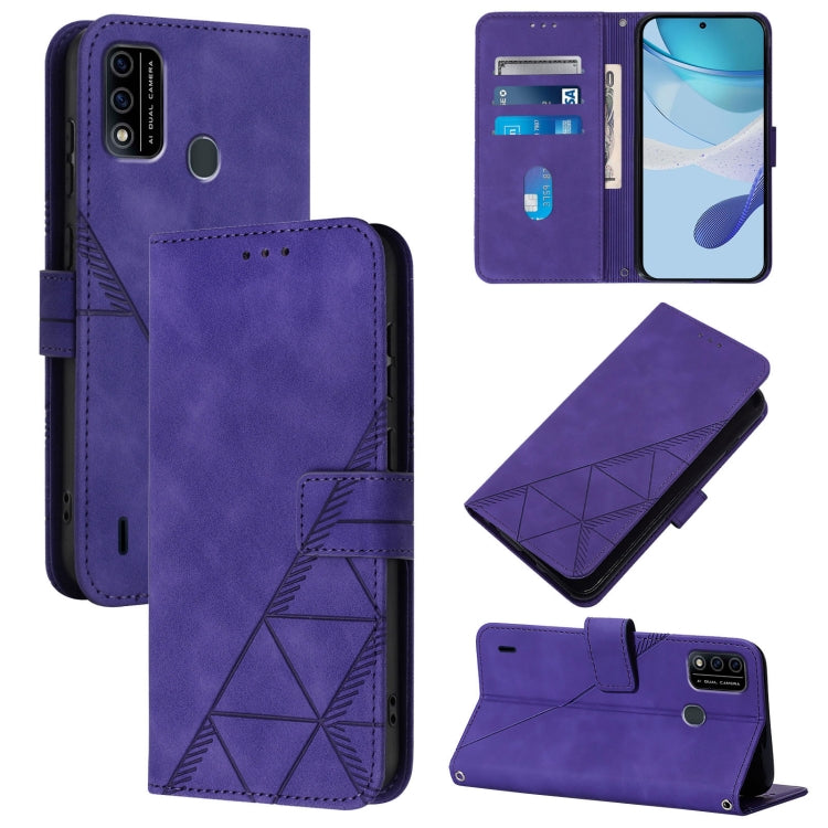 Crossbody 3D Embossed Flip Leather Phone Case, For Itel A48