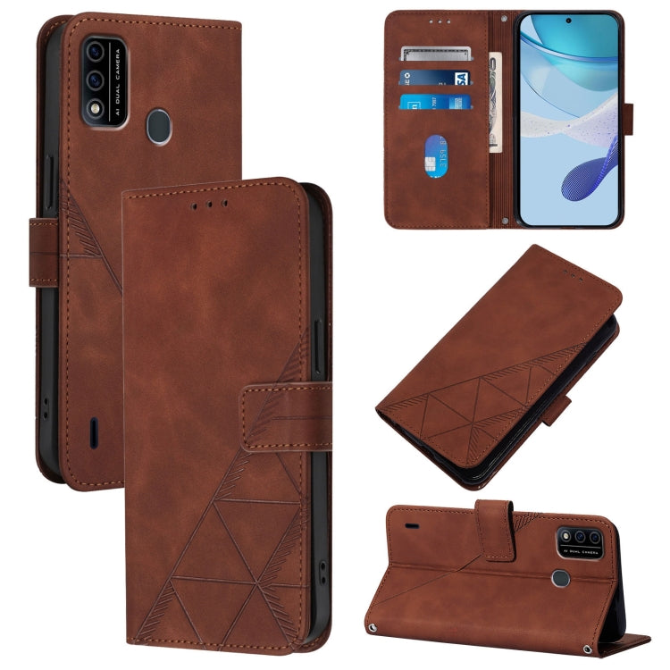 Crossbody 3D Embossed Flip Leather Phone Case, For Itel A48