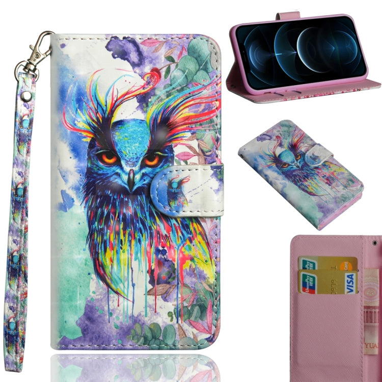 3D Painting Pattern Horizontal Flip TPU + PU Leather Case with Holder & Card Slots & Wallet, For Huawei Honor 9A, For Motorola G8 Power Lite